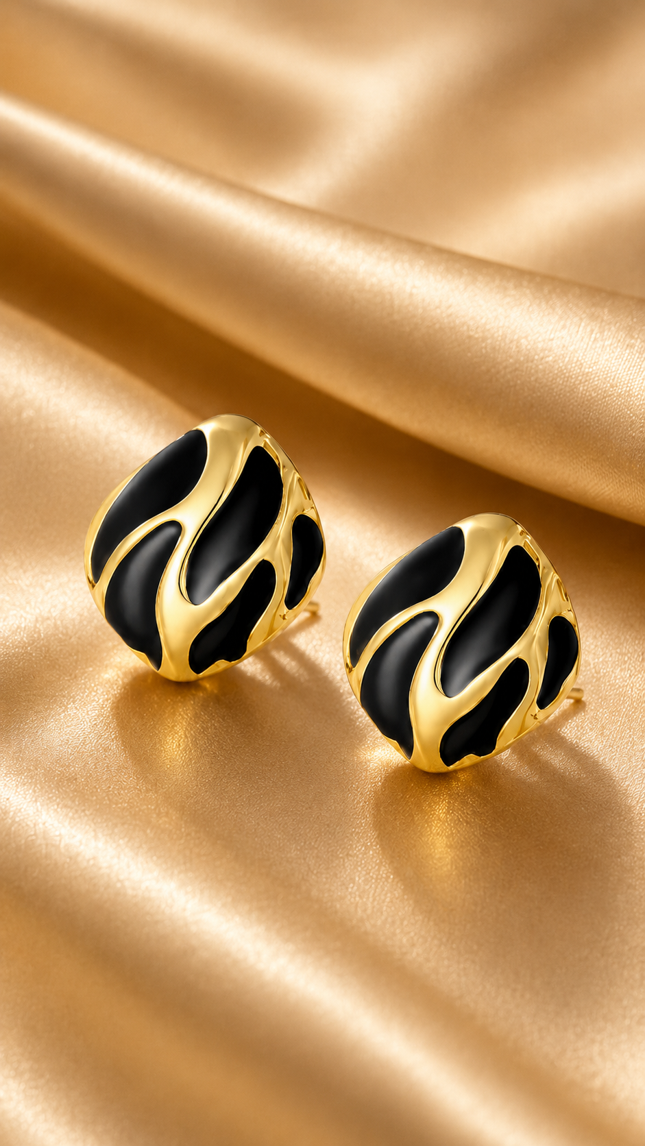 Zebra Enamel Stud Earrings