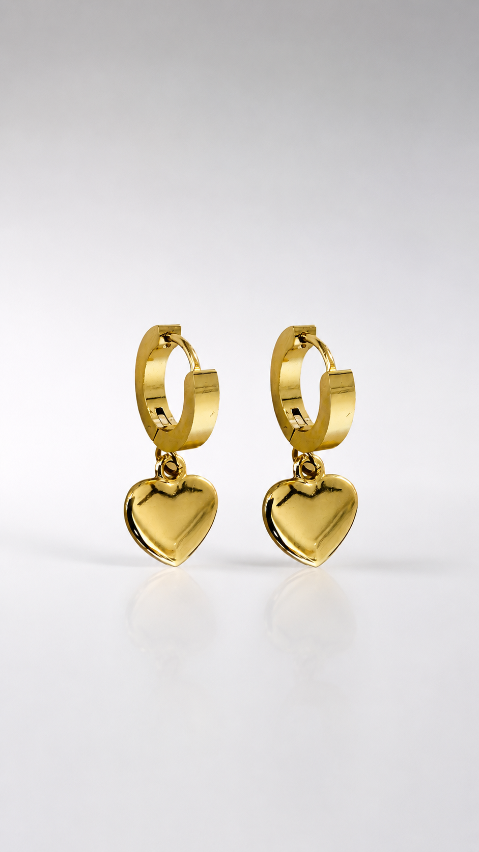 Heart Charm Hoop Earrings