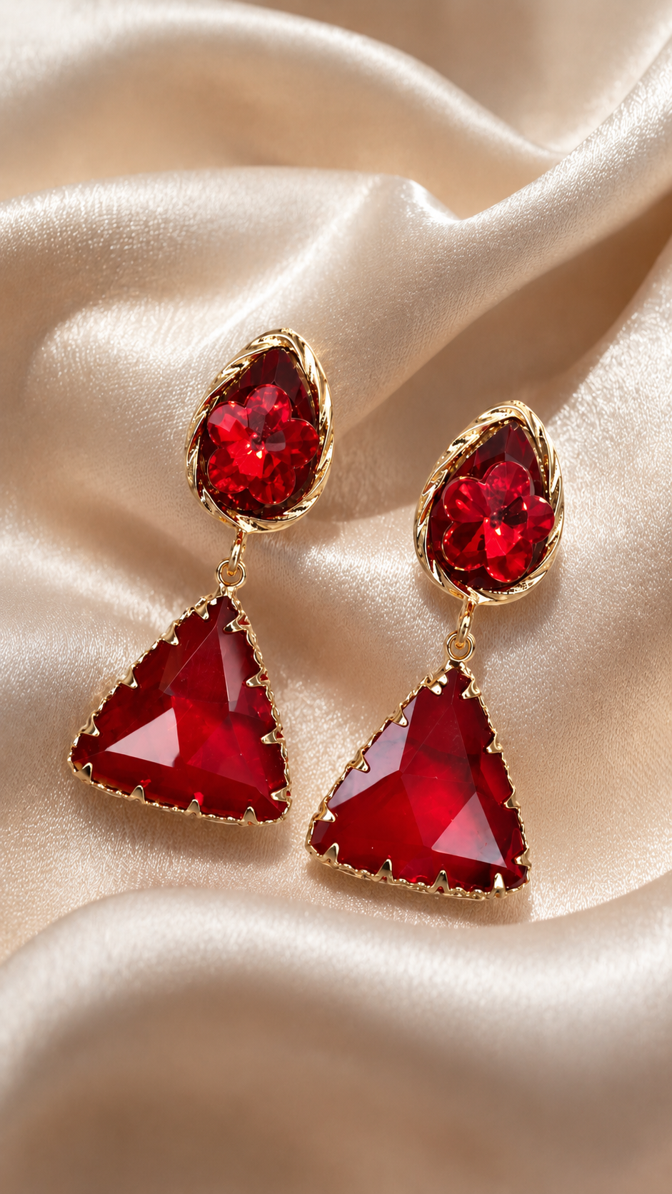 Crimson Blossom Crystal Drop