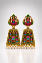 Navaratna Lakshmi Pearl Temple Jhumkas