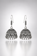 Noor Oxidized Dome Jhumka Earrings