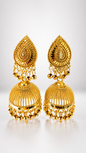 Royal Gold-Toned Beaded Jhumkas