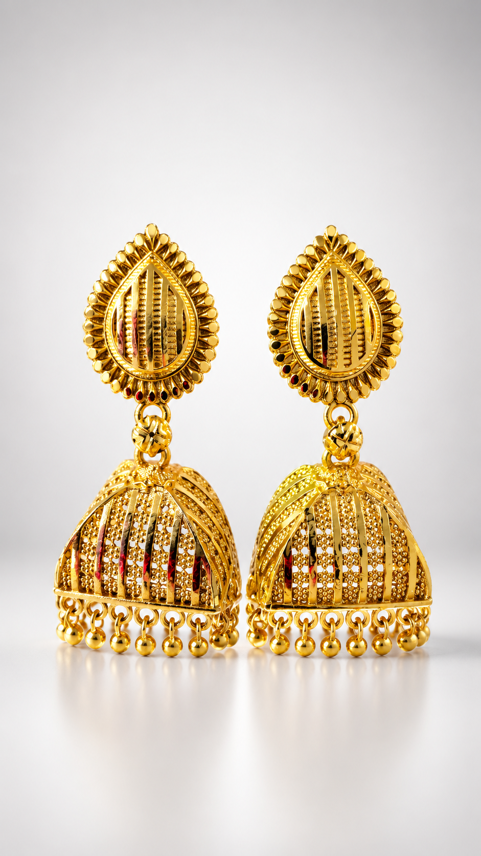 Classic Gold-Toned Filigree Jhumkas