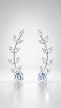 Crystal Vine Gold-Toned Ear Crawlers