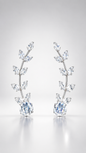 Crystal Vine Silver-Toned Ear Crawlers