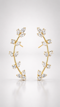 Crystal Vine Gold-Toned Ear Crawlers