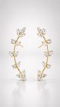 Crystal Vine Gold-Toned Ear Crawlers