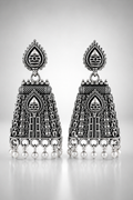 Muruga Oxidized Temple Jhumkas