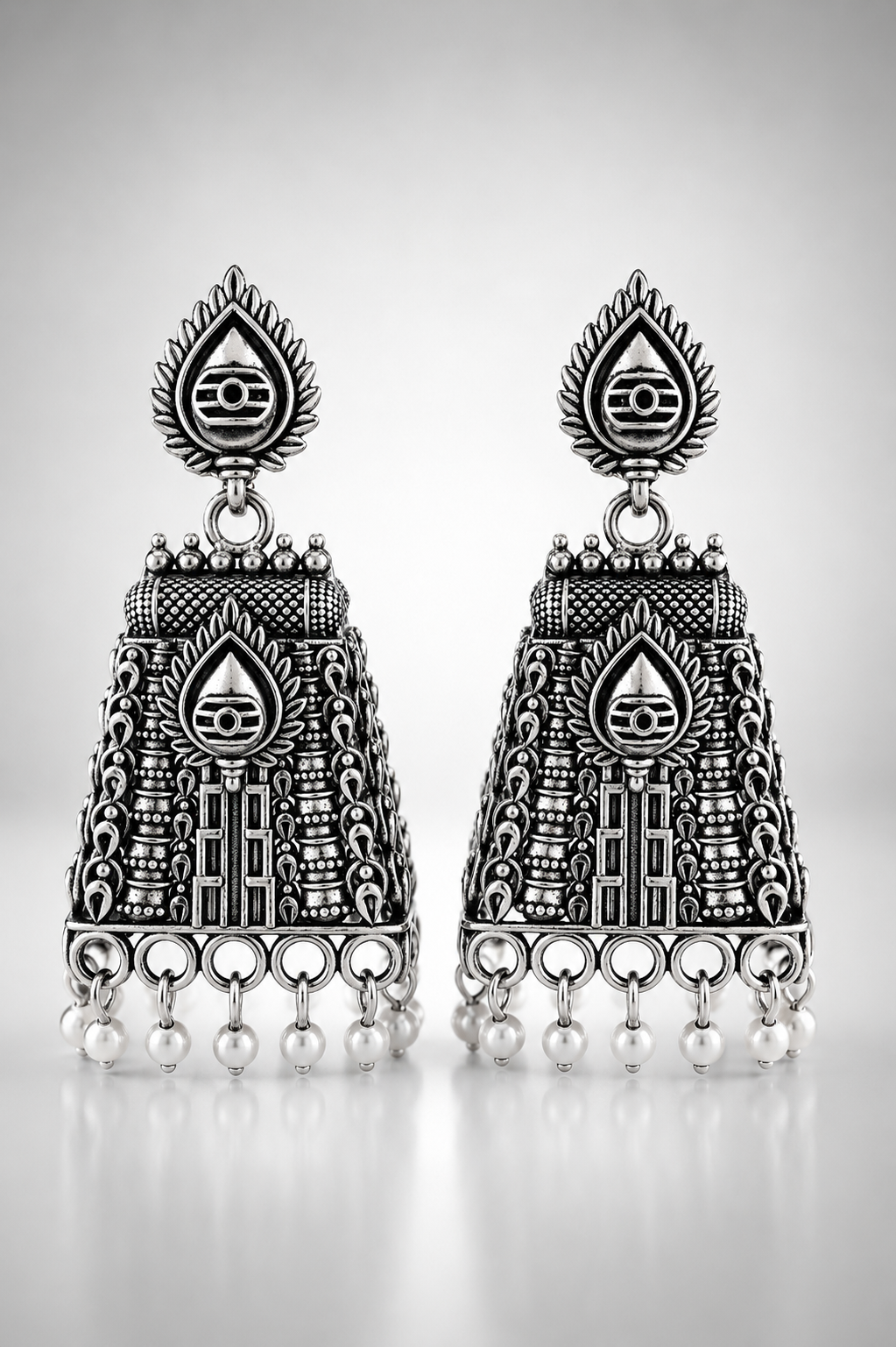 Muruga Oxidized Temple Jhumkas