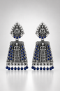 Lakshmi Oxidized Sapphire Temple Jhumka