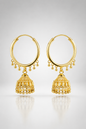 Classic Gold-Plated Jhumka Hoop Earrings