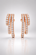 Triple-Row Crystal Cascade Stud Earrings