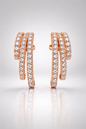 Triple-Row Crystal Cascade Stud Earrings