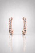Crystal Eternity Rose Gold-Toned Huggie Hoop Earrings