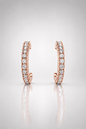 Crystal Eternity Rose Gold-Toned Huggie Hoop Earrings