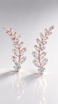 Crystal Laurel Rose Gold-Toned Ear Crawlers