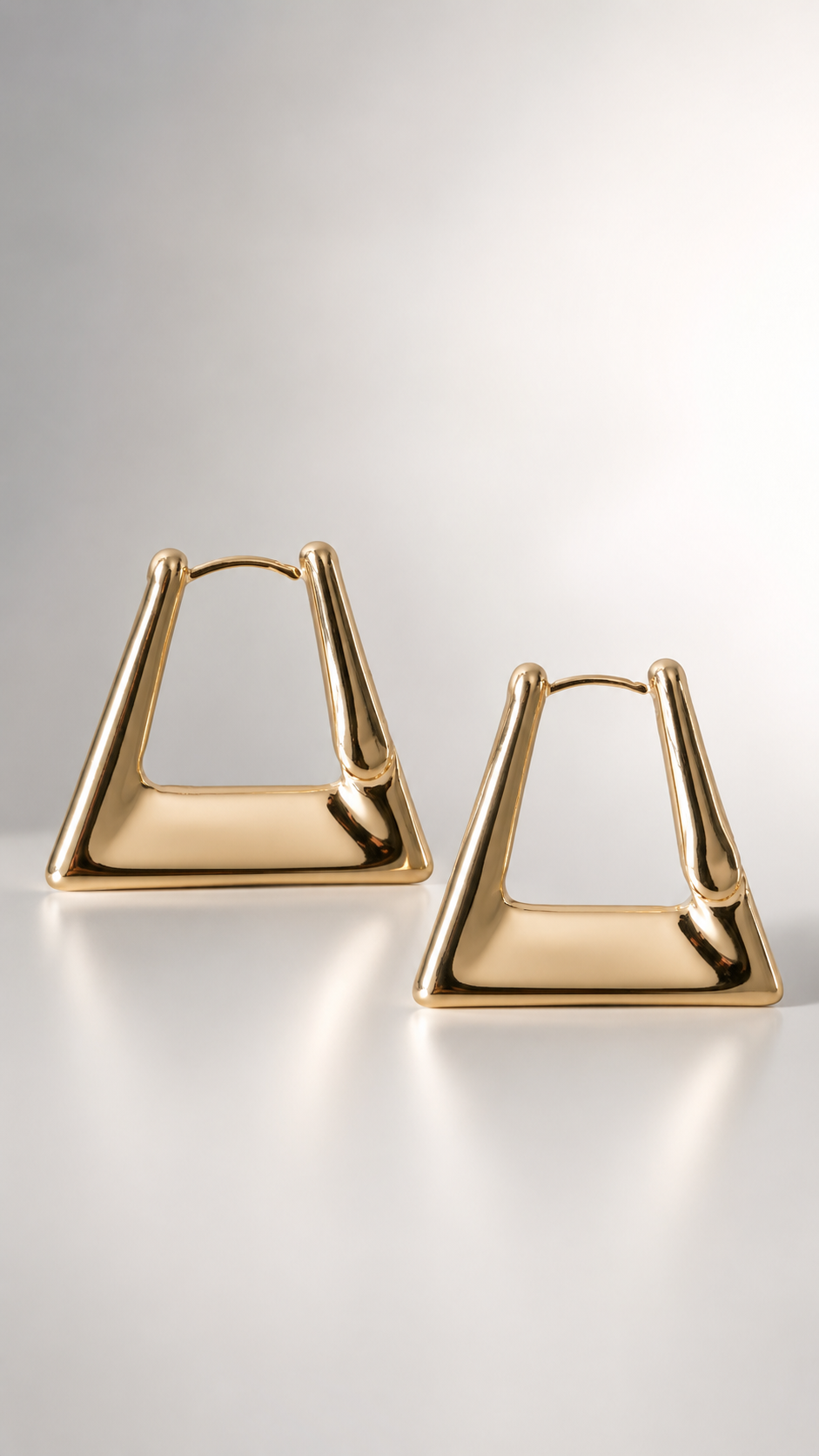 Minimalist Sculptural Trapezoid Hoop Earrings