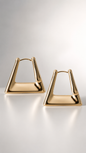 Minimalist Sculptural Trapezoid Hoop Earrings