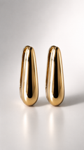 Minimalist Elongated Teardrop Hoop Earrings