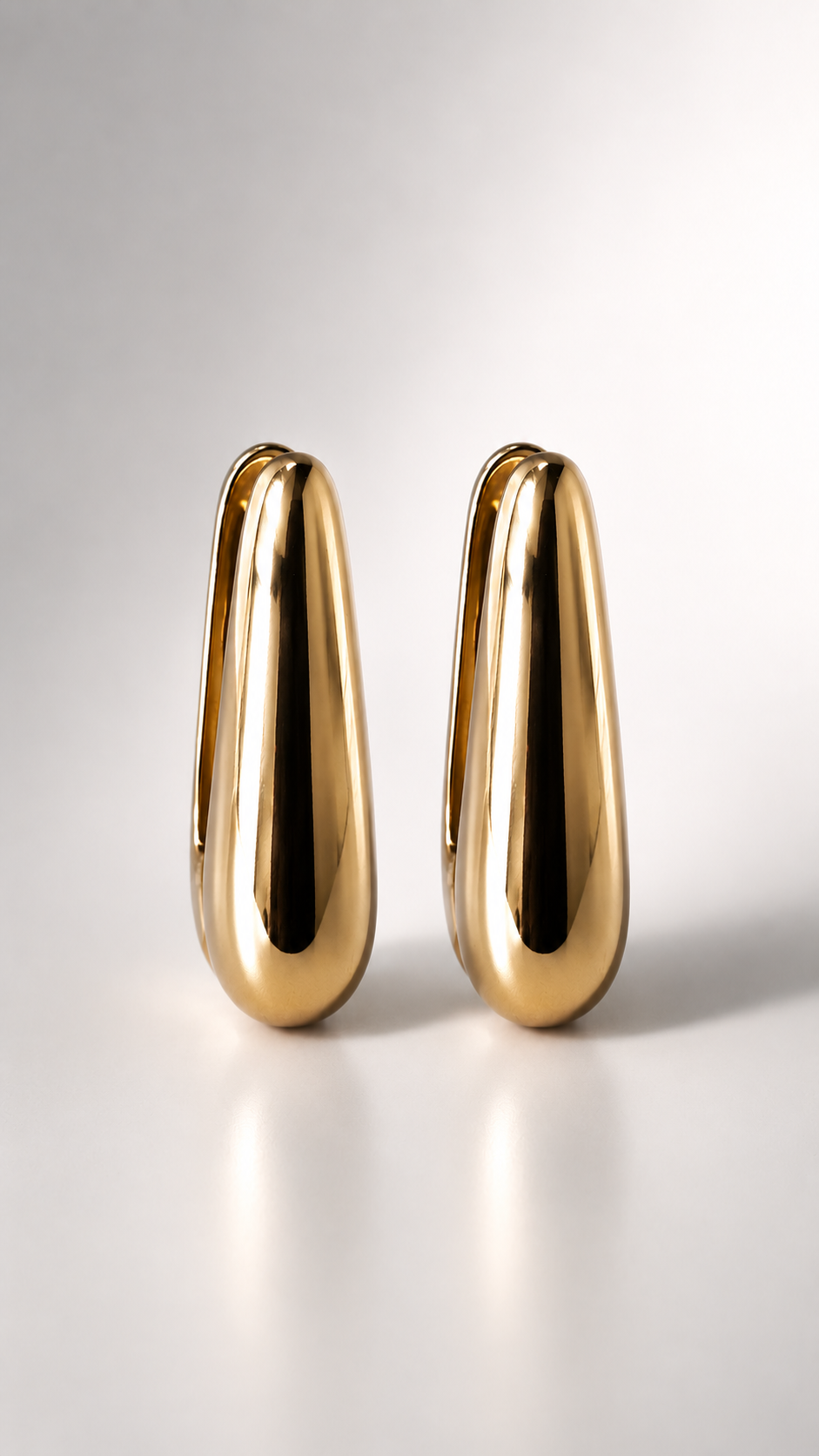 Minimalist Elongated Teardrop Hoop Earrings