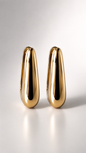 Minimalist Elongated Teardrop Hoop Earrings