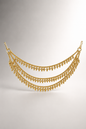 Golden Beaded Three-Tiered Sahara Ear Chain