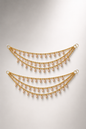 Rose Pink Pearl Three-Tiered Sahara Ear Chains