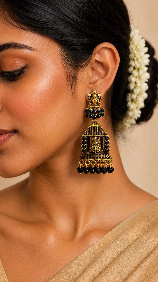 Lakshmi Antique Cage Jhumkas