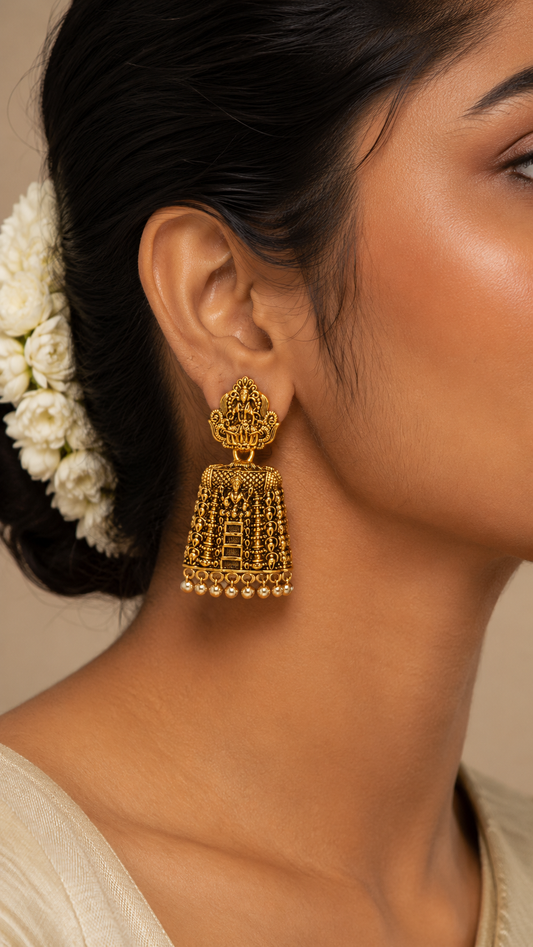 Sri Lakshmi Pearl Heritage Temple Jhumkas