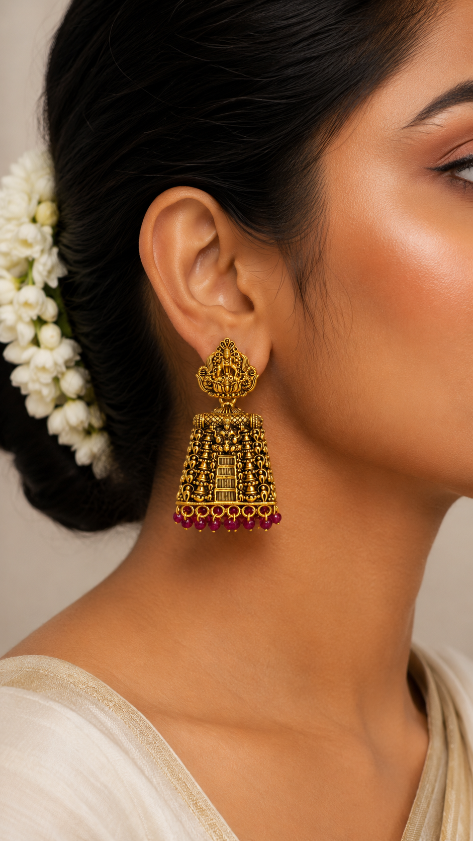 Sri Mahalakshmi Antique Temple Jhumkas