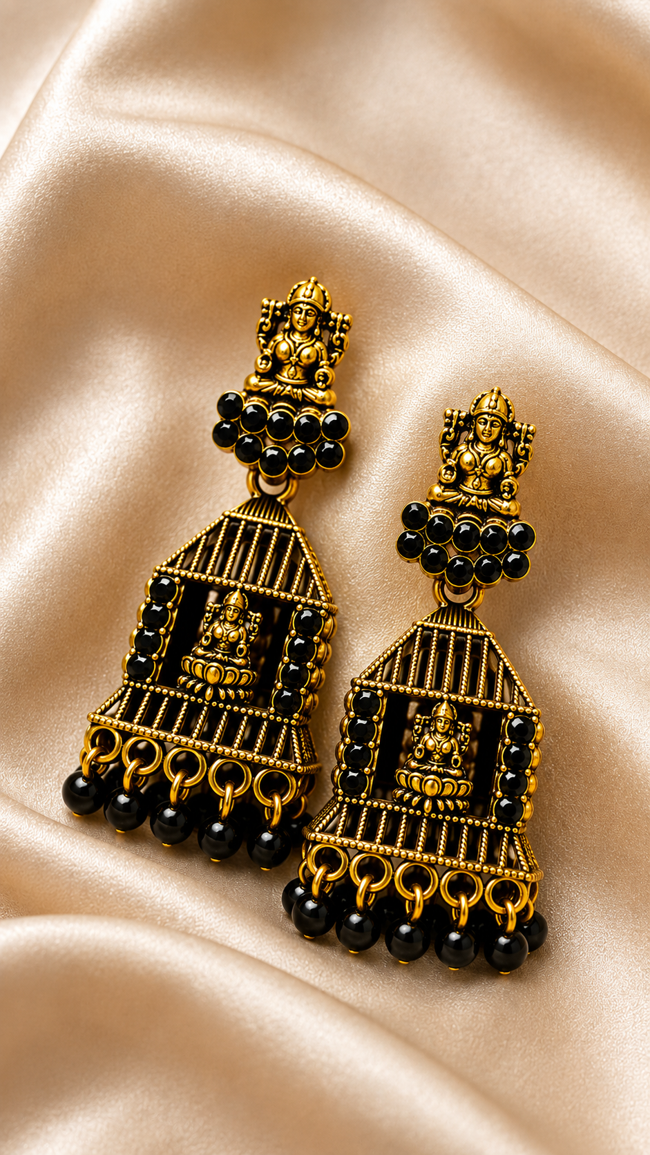 Lakshmi Antique Cage Jhumkas