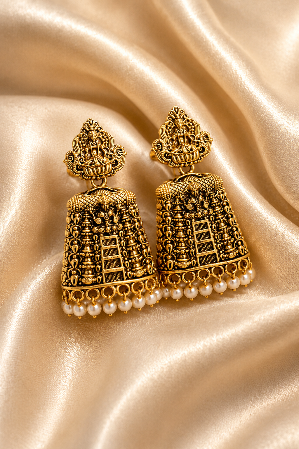 Sri Lakshmi Pearl Heritage Temple Jhumkas