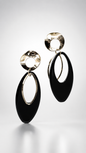 Onyx Eclipse Geometric Drop Earrings