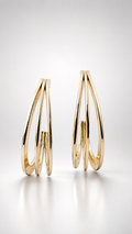 Minimalist Triple Hoop Gold-Toned Earrings