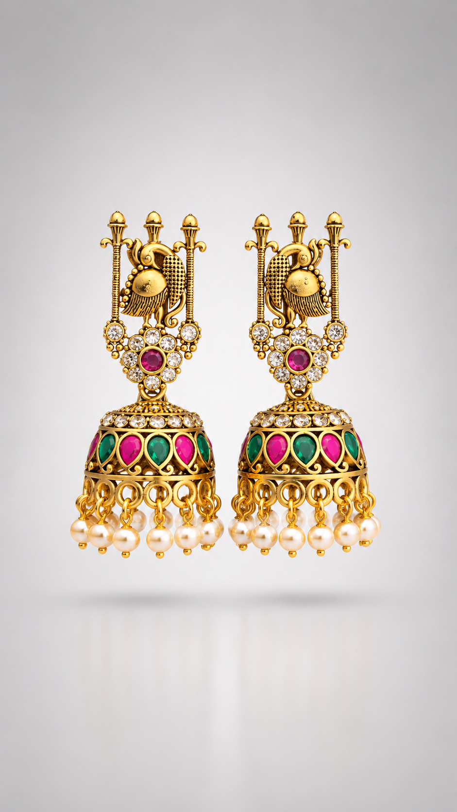 Mayura Heritage Pearl Jhumkas