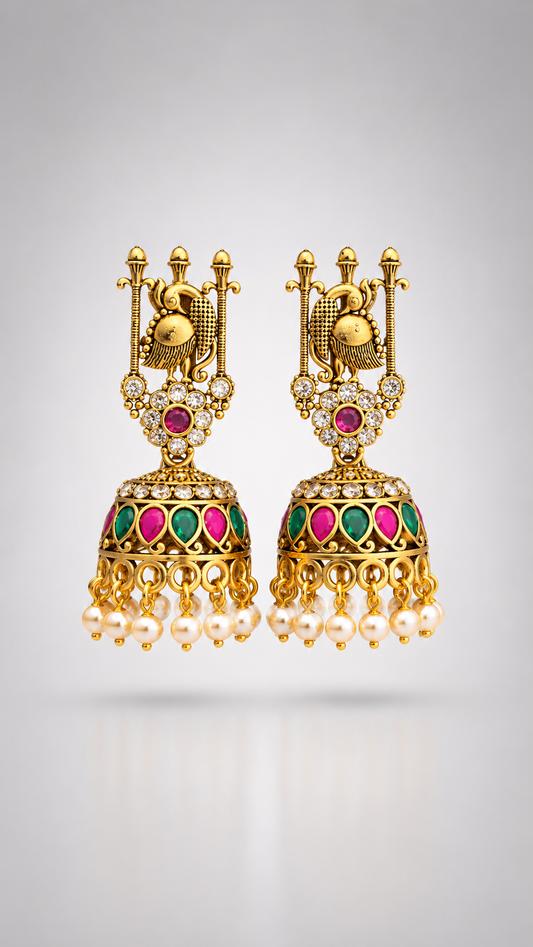Mayura Heritage Pearl Jhumkas
