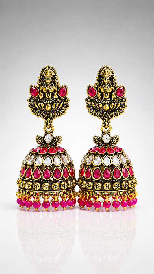 Lakshmi Lotus Bloom Jhumkas