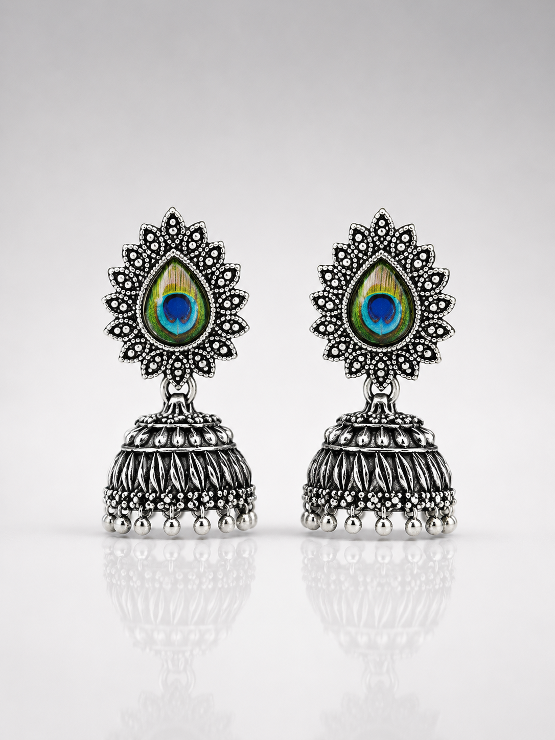 Chandrika Peacock Feather Jhumka
