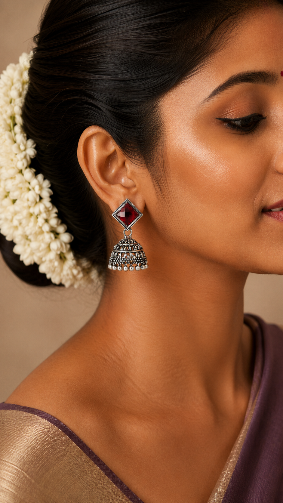 Aruna Ruby Radiance Jhumkas