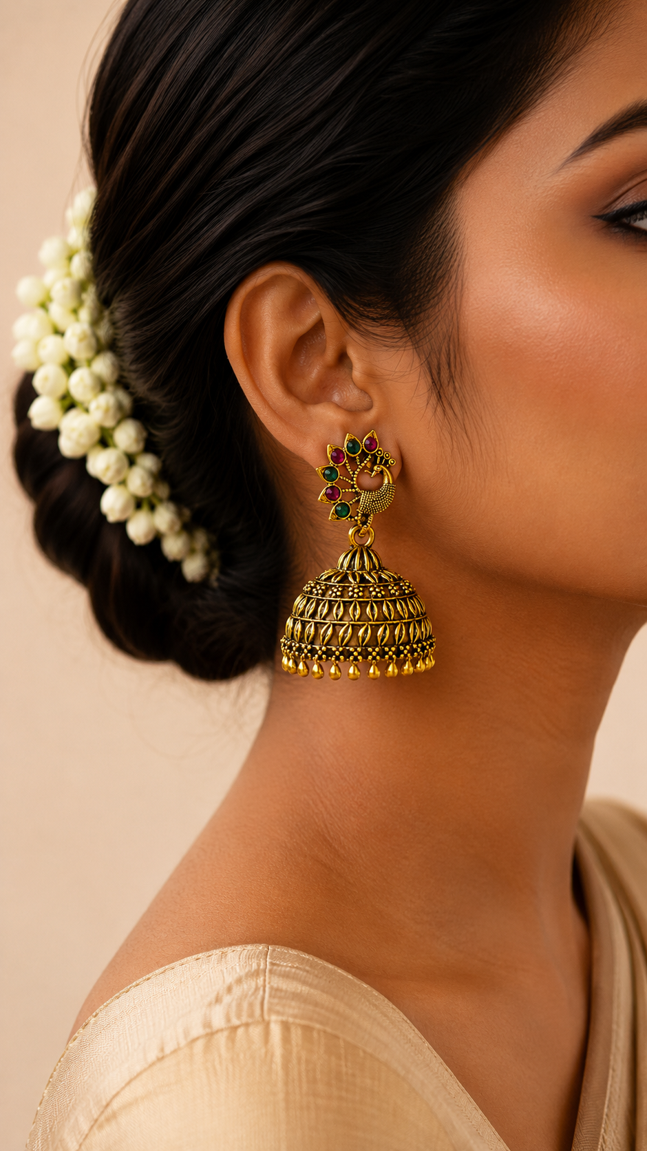 Morni Ruby Emerald Jhumka