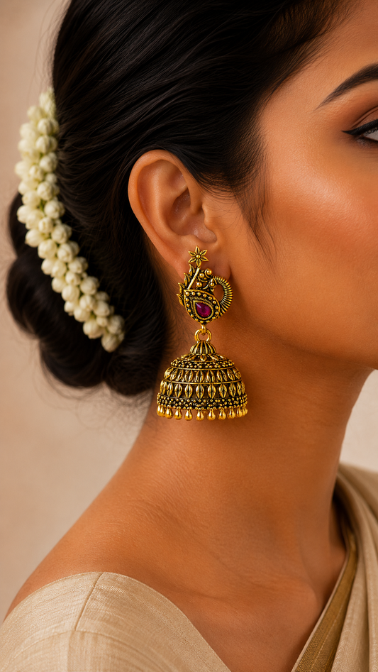 Aarini Ruby Temple Jhumka