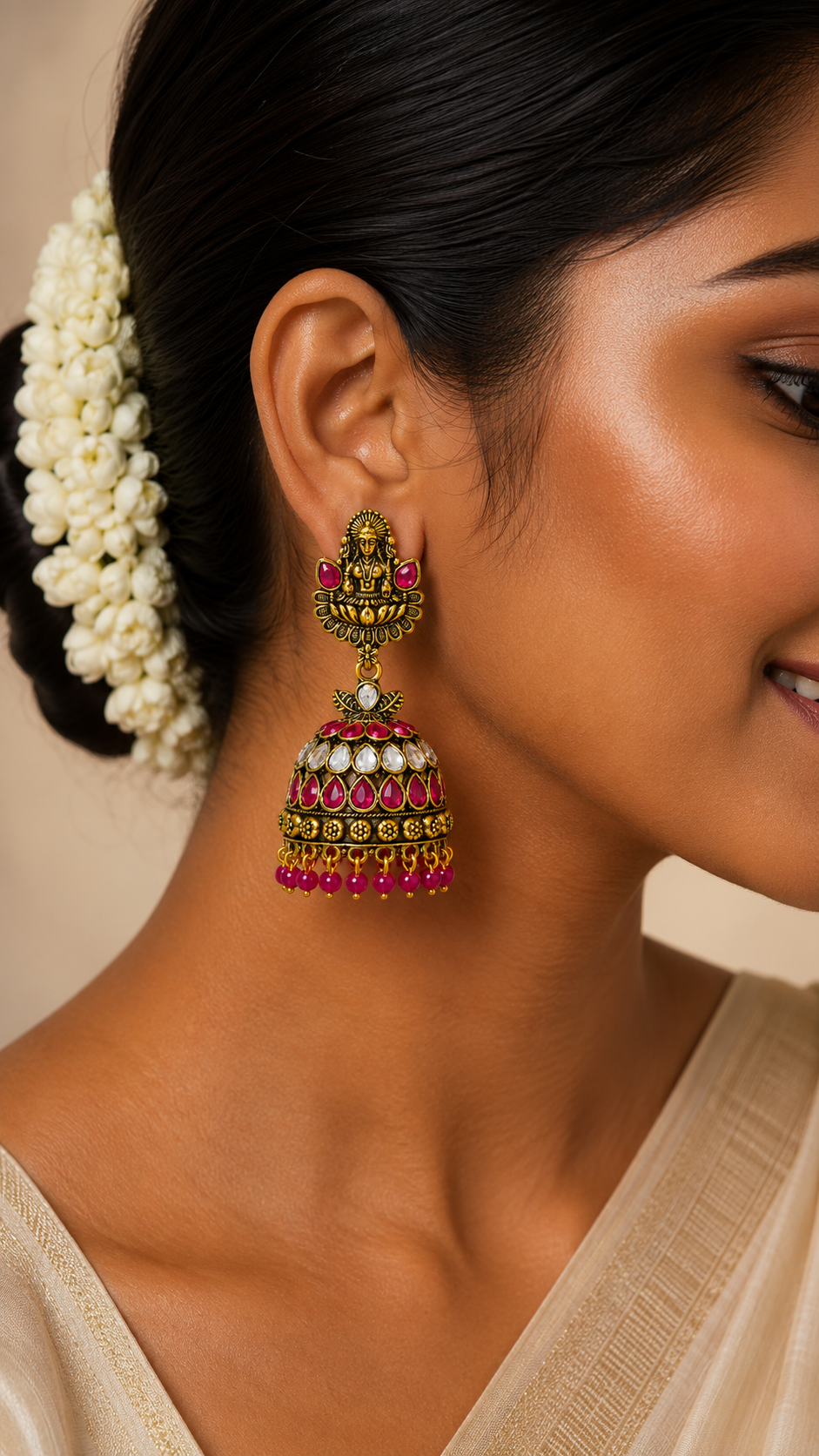 Lakshmi Lotus Bloom Jhumkas