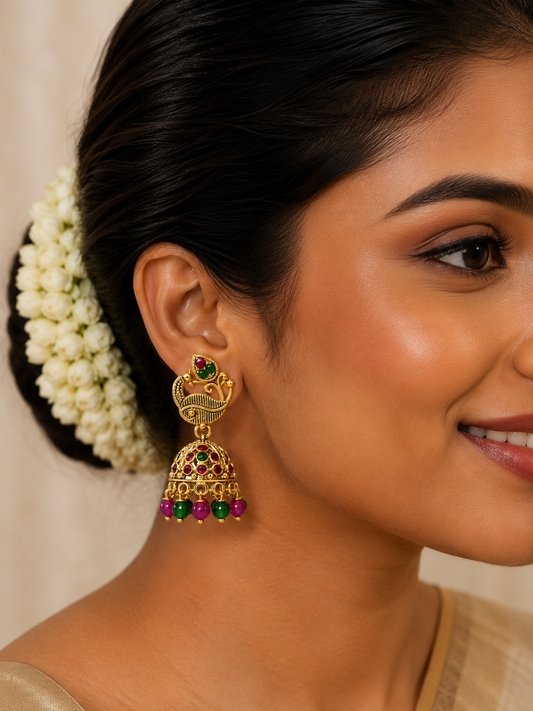 Noor Ruby Green Jhumka
