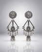 Shobha Silver Bloom Jhumkas