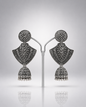 Shakti Silver Geometry Jhumkas