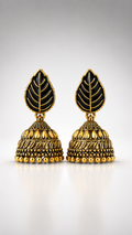 Vanya Noir Leaf Jhumkas