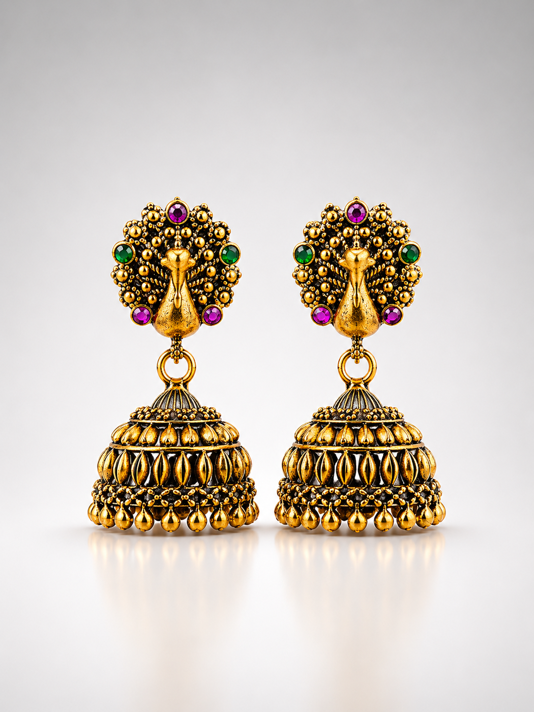 Mayura Emerald Majesty Jhumkas
