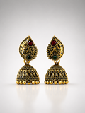 Surya Ruby Emerald Jhumkas
