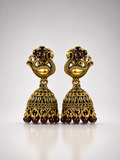 Mayura Crimson Majesty Jhumkas