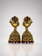 Mayura Crimson Majesty Jhumkas